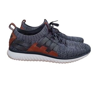 Cole Haan Grandmotion Stitchlite Woven Gray and Tan Knit Sneakers